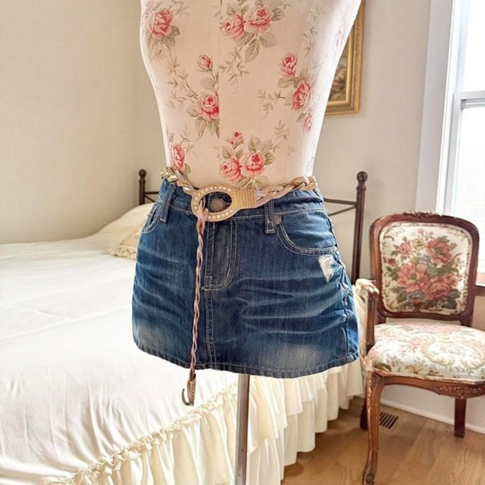 Floral Top with Denim Skirt